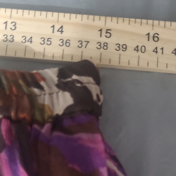 Purple Tiered Maxi Skirt Moody Floral Print Lined Whimsigoth Forest Fairy - Picture 6 of 10